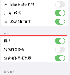 隆林苹果手机维修网点分享iPhone如何开启九宫格构图功能 