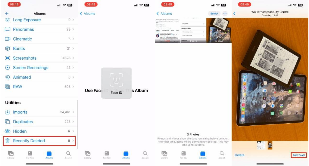 隆林苹果14维修分享 iPhone14 上恢复已删除的照片 